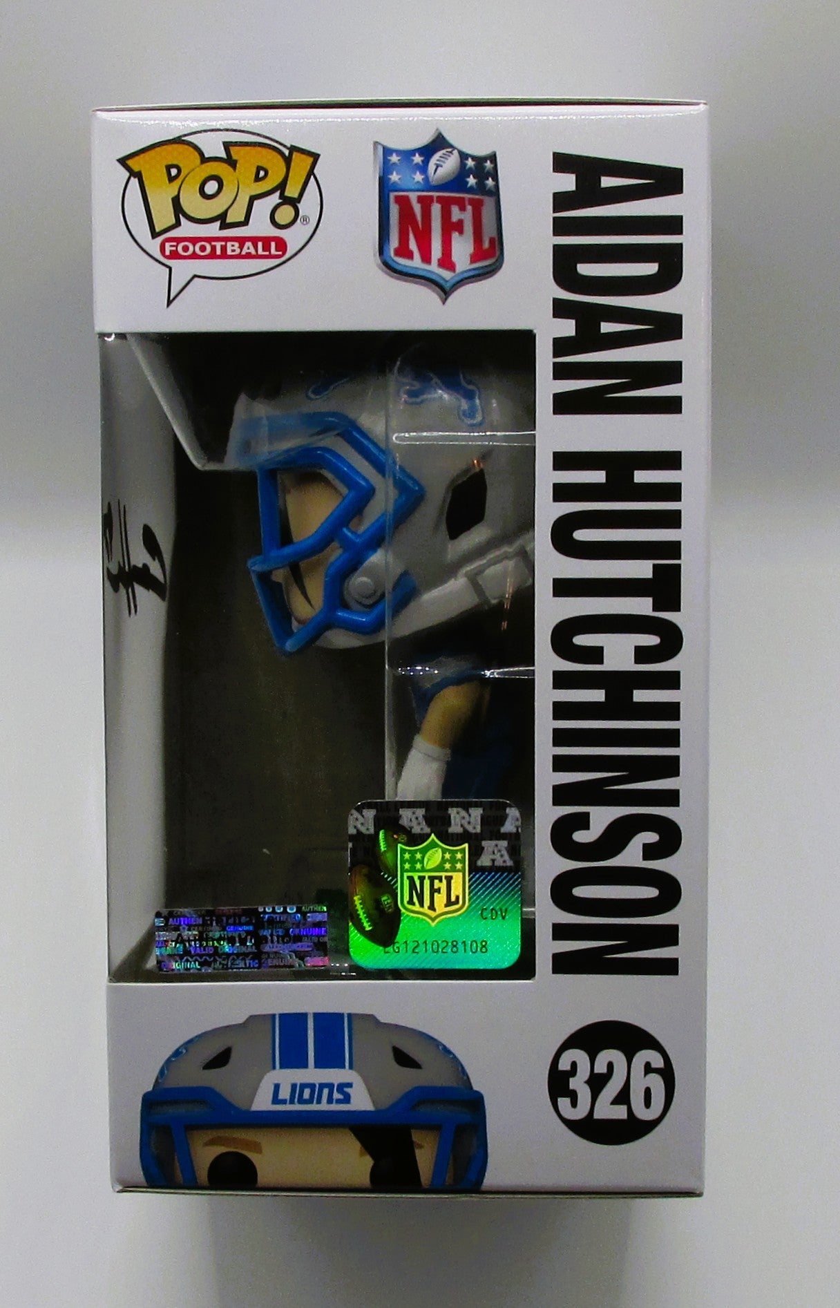 Aidan Hutchinson Signed Funko In Case With COA (152172) (Lions)