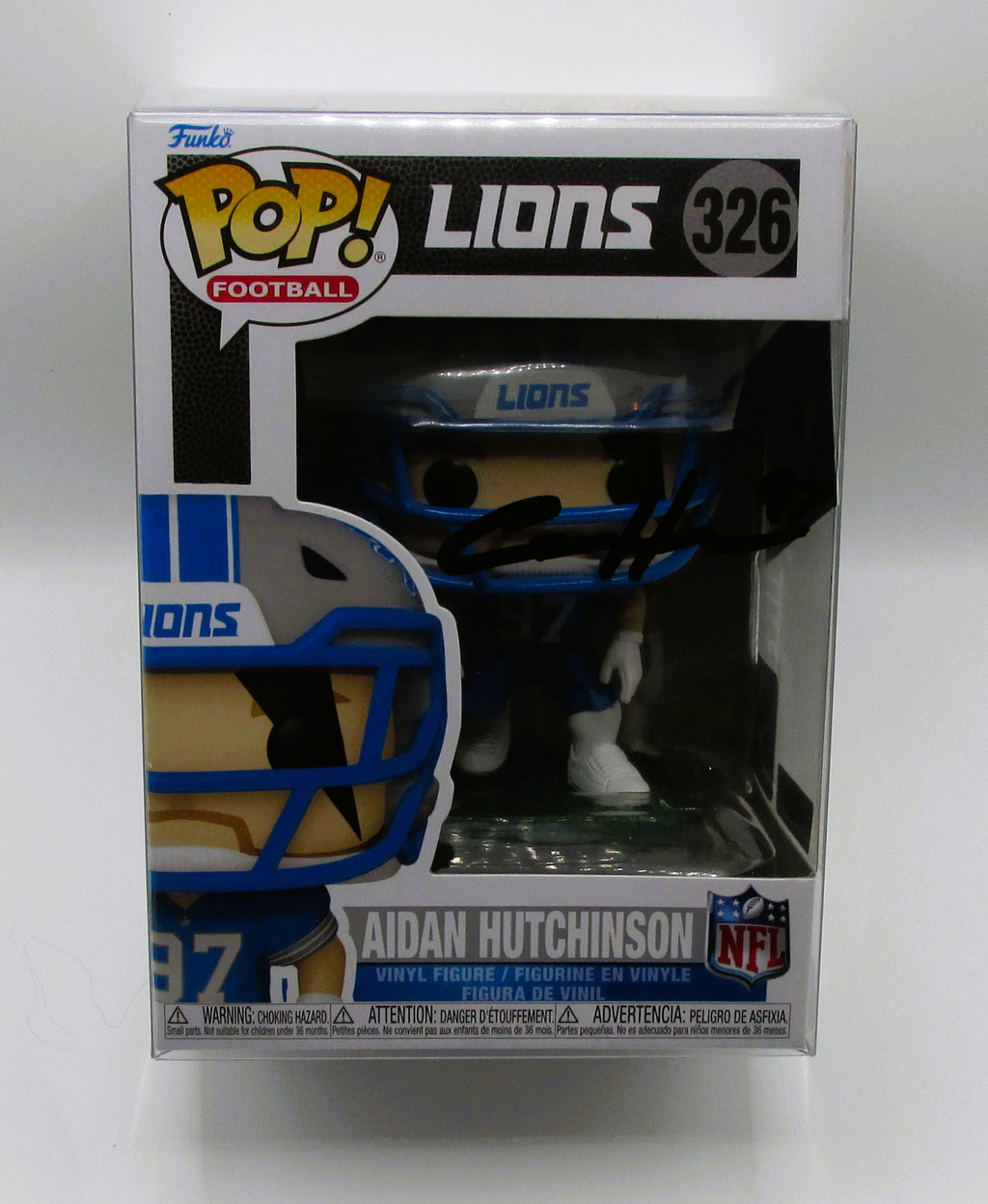 Aidan Hutchinson Signed Funko In Case With COA (152172) (Lions)