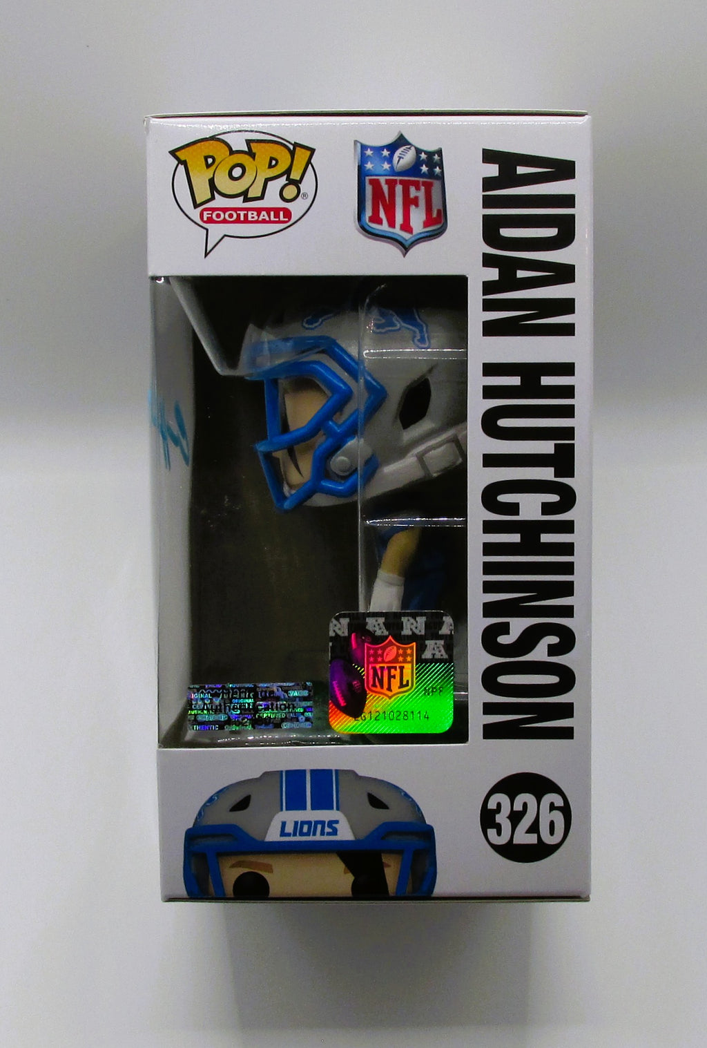 Aidan Hutchinson Signed Funko In Case With COA (152180) (Lions)