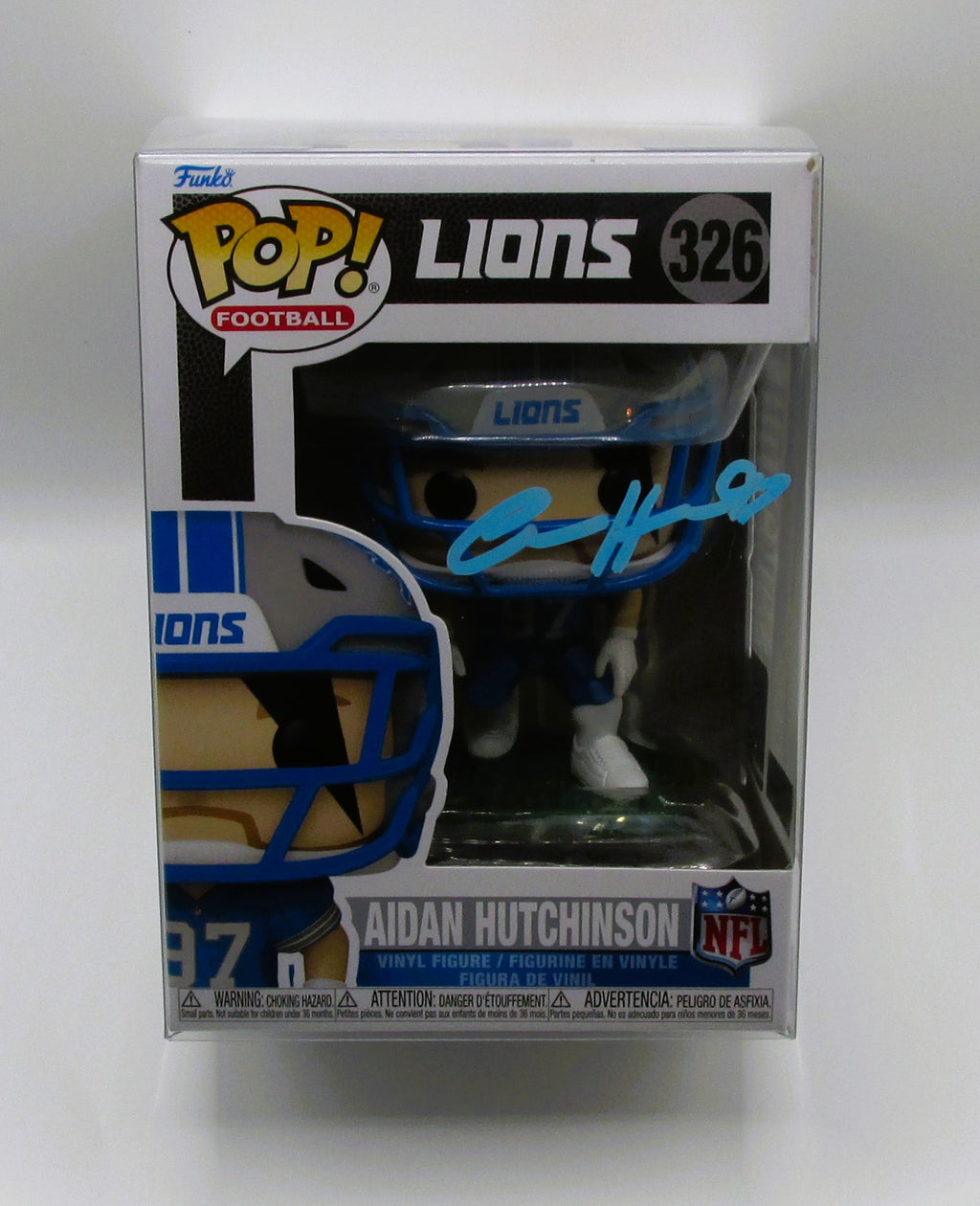 Aidan Hutchinson Signed Funko In Case With COA (152180) (Lions)