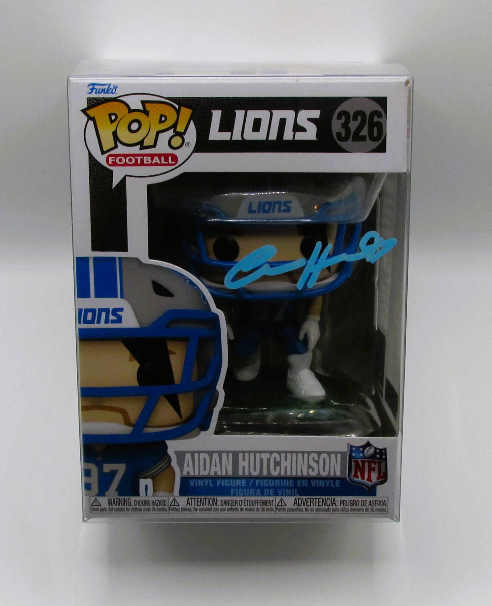 Aidan Hutchinson Signed Funko In Case With COA (152180) (Lions)