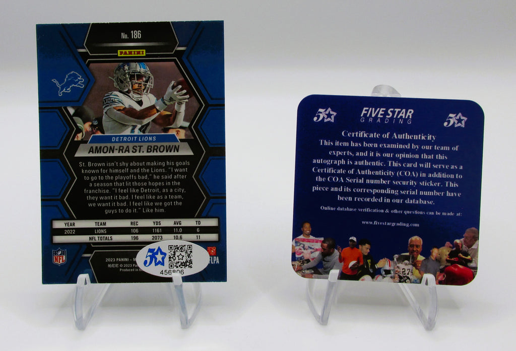 Amon-Ra St. Brown Signed Card With COA (456806) (Lions)