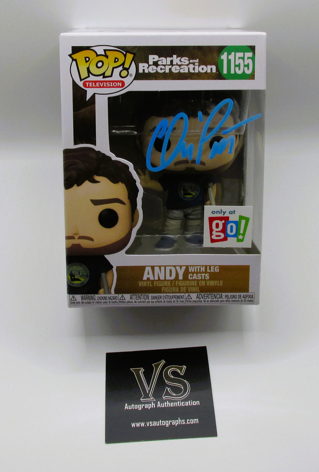 Andy Dwyer (Chris Pratt) Signed Funko In Case With COA (A52016) (Parks & Rec)