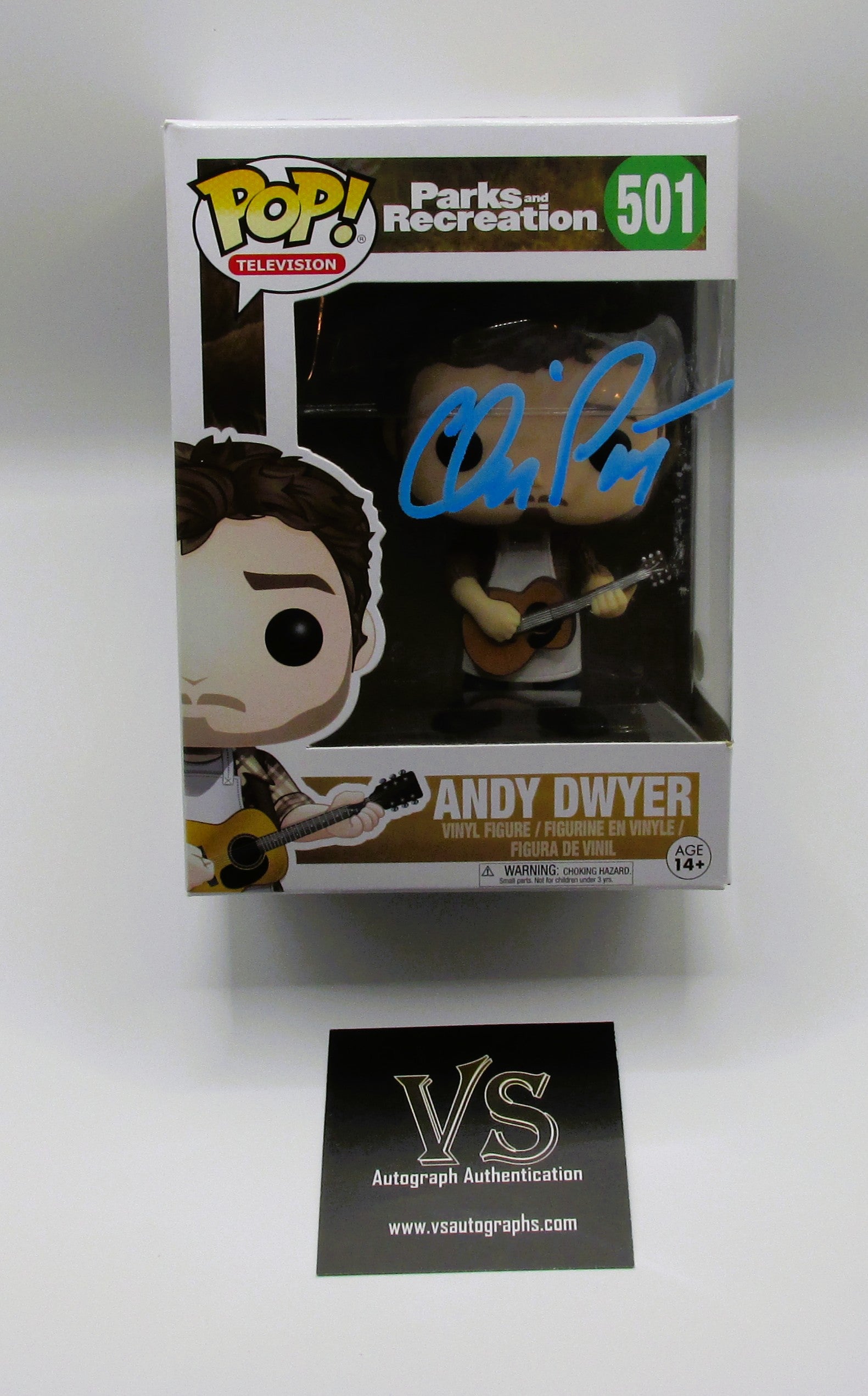 Andy Dwyer (Chris Pratt) Signed Funko In Case With COA (A52019) (Parks & Rec)
