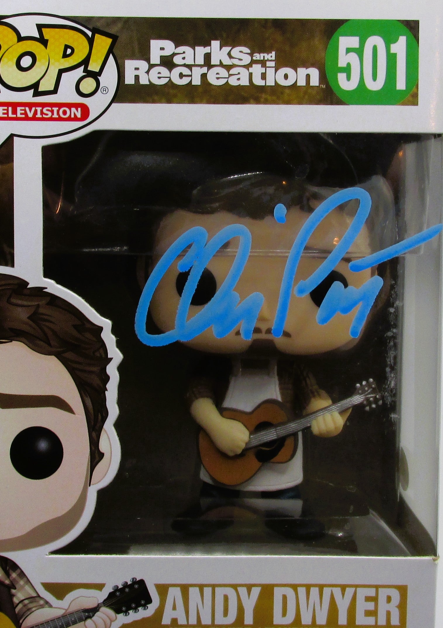 Andy Dwyer (Chris Pratt) Signed Funko In Case With COA (A52019) (Parks & Rec)