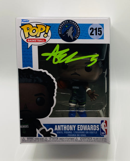 Anthony Edwards Signed Funko In Case With COA (151871) (Timberwolves)