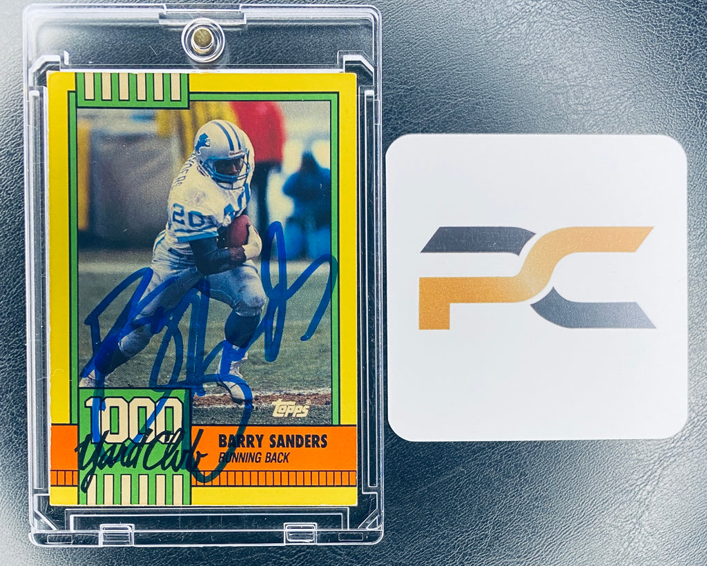 Barry Sanders Signed Card With COA (PC484880) (Lions)