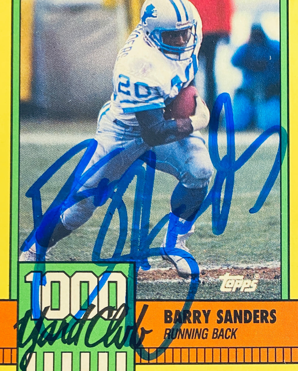 Barry Sanders Signed Card With COA (PC484880) (Lions)