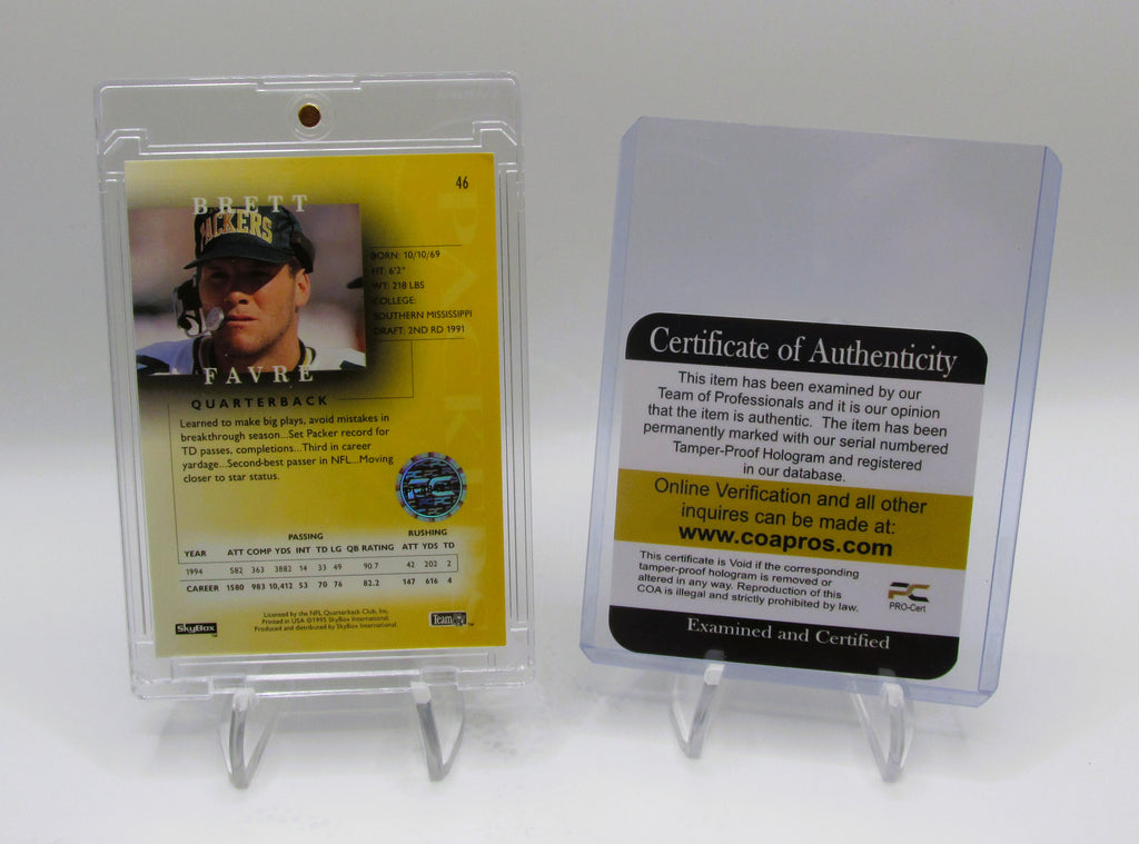 Brett Favre Signed Card With COA (PC484834) (Packers)