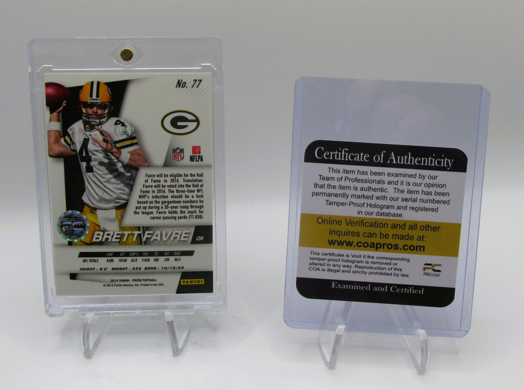 Brett Favre Signed Card With COA (PC484844) (Packers)