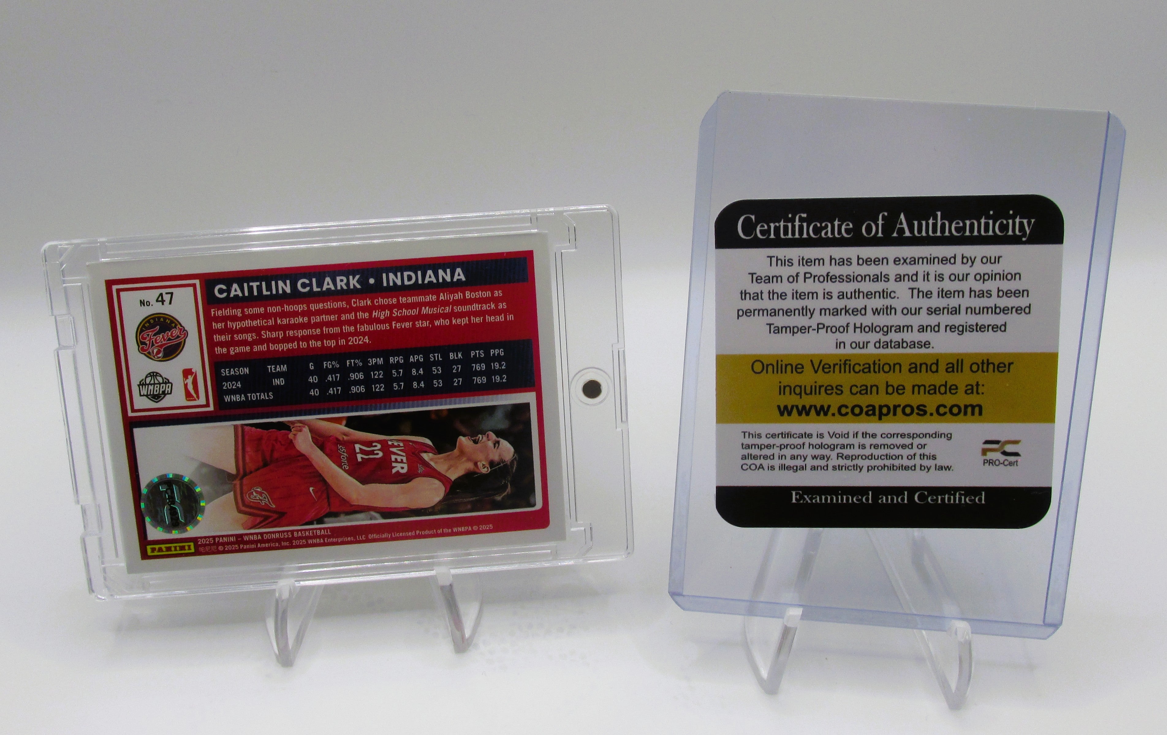 Caitlin Clark Signed Card With COA (PC484929) (Fever)