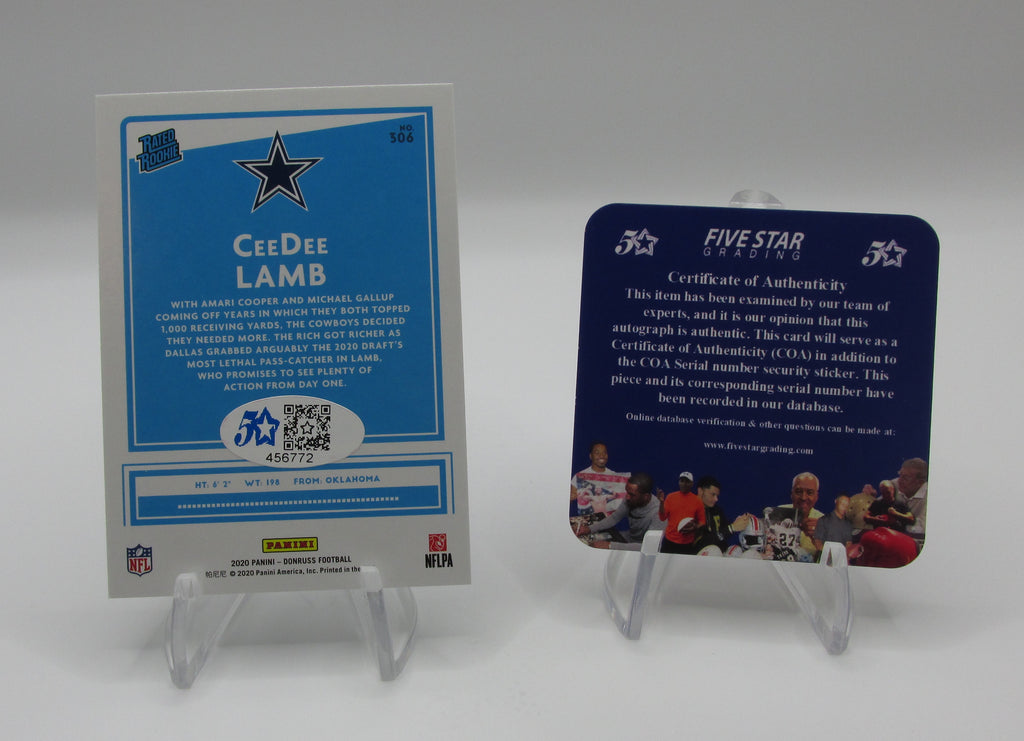 CeeDee Lamb Signed Rated Rookie With COA (456772) (Cowboys)