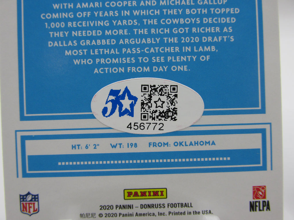CeeDee Lamb Signed Rated Rookie With COA (456772) (Cowboys)