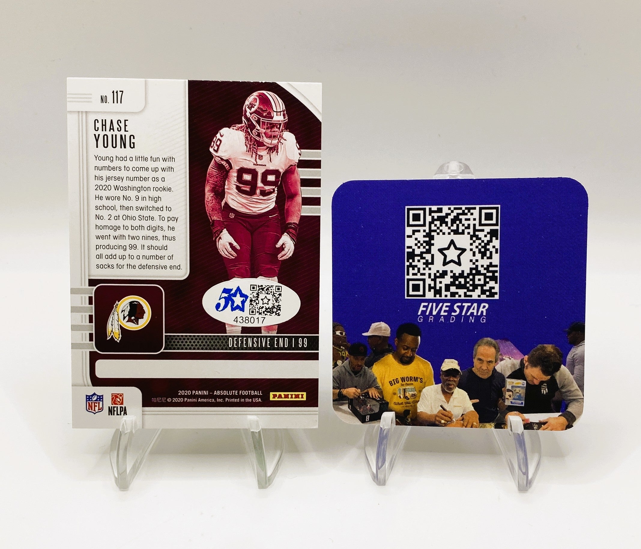 Chase Young Signed Rookie Card With COA (438017) (Redskins), Commanders)