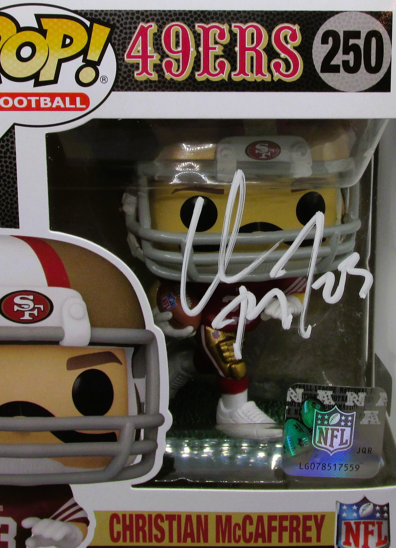 Christian McCaffrey Signed Funko In Case With COA (2371517) (49ers)