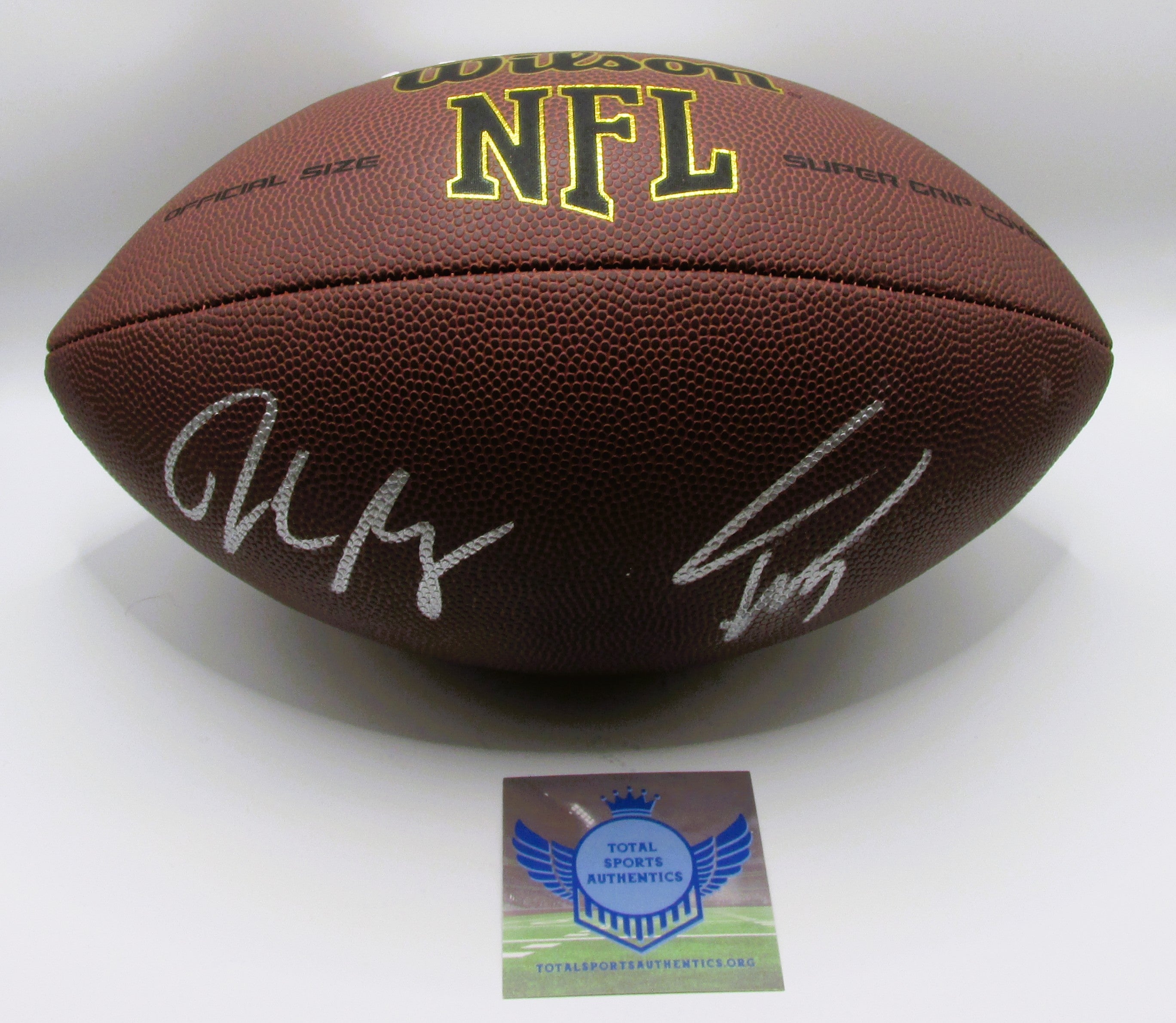 Drake Maye AND Stefon Diggs Signed Football With COA (3200775) (Patriots)