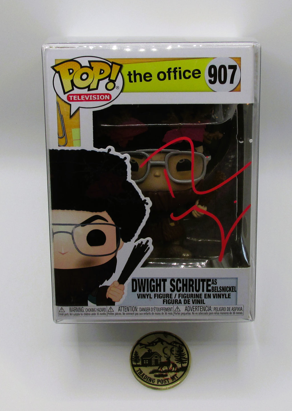 Dwight Schrute (Rainn Wilson) Signed Funko In Case With COA (495742) (The Office)