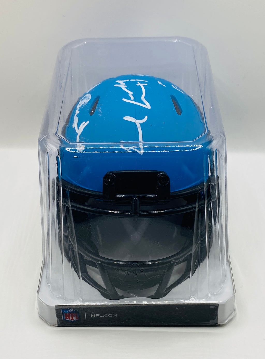 Earl Campbell And Robert Brazil Signed Mini Helmet With COA (9536) (Oilers)