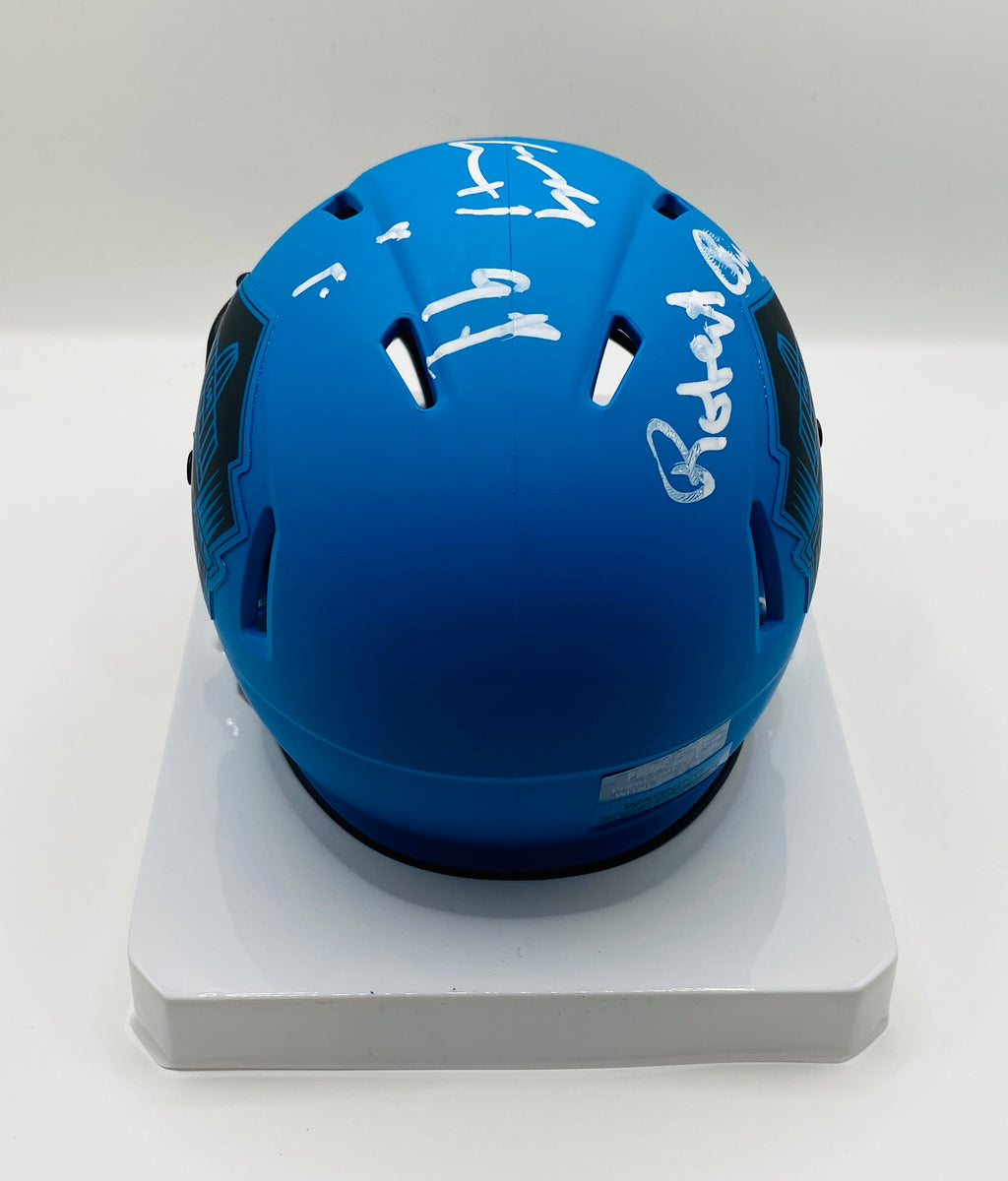 Earl Campbell And Robert Brazil Signed Mini Helmet With COA (9536) (Oilers)