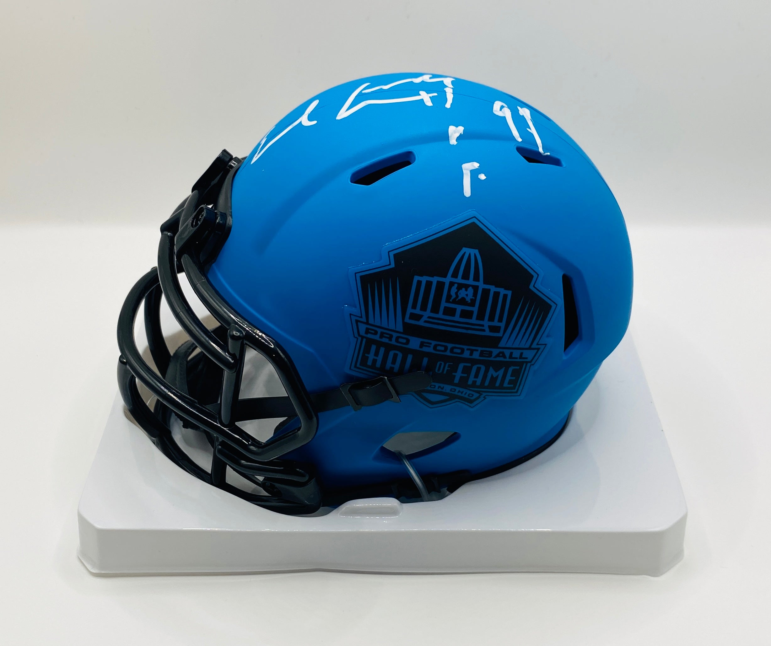 Earl Campbell And Robert Brazil Signed Mini Helmet With COA (9536) (Oilers)