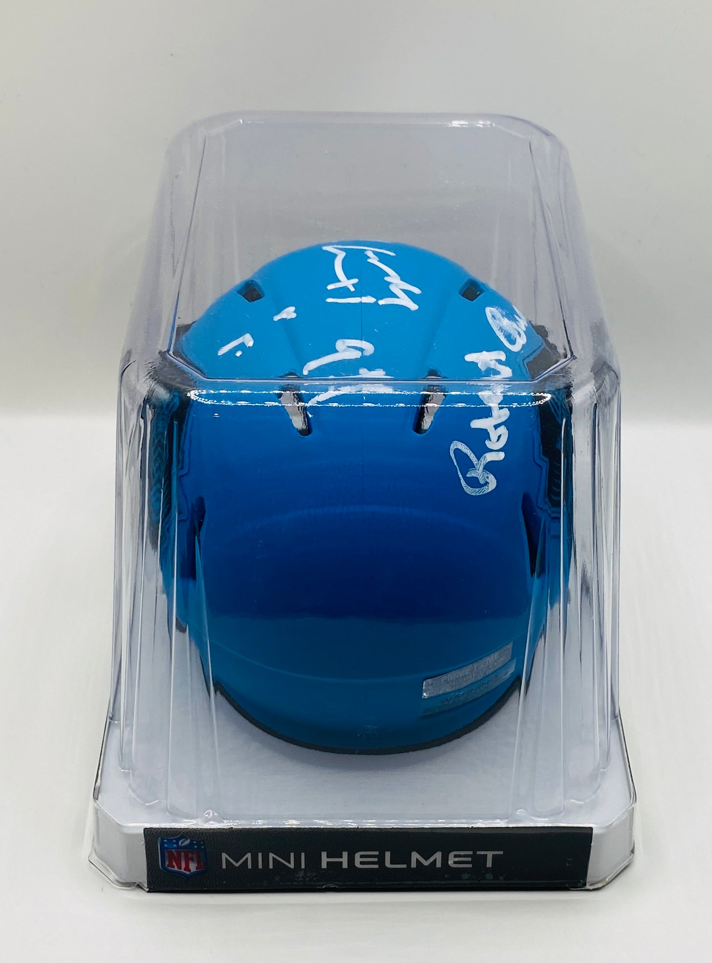 Earl Campbell And Robert Brazil Signed Mini Helmet With COA (9536) (Oilers)