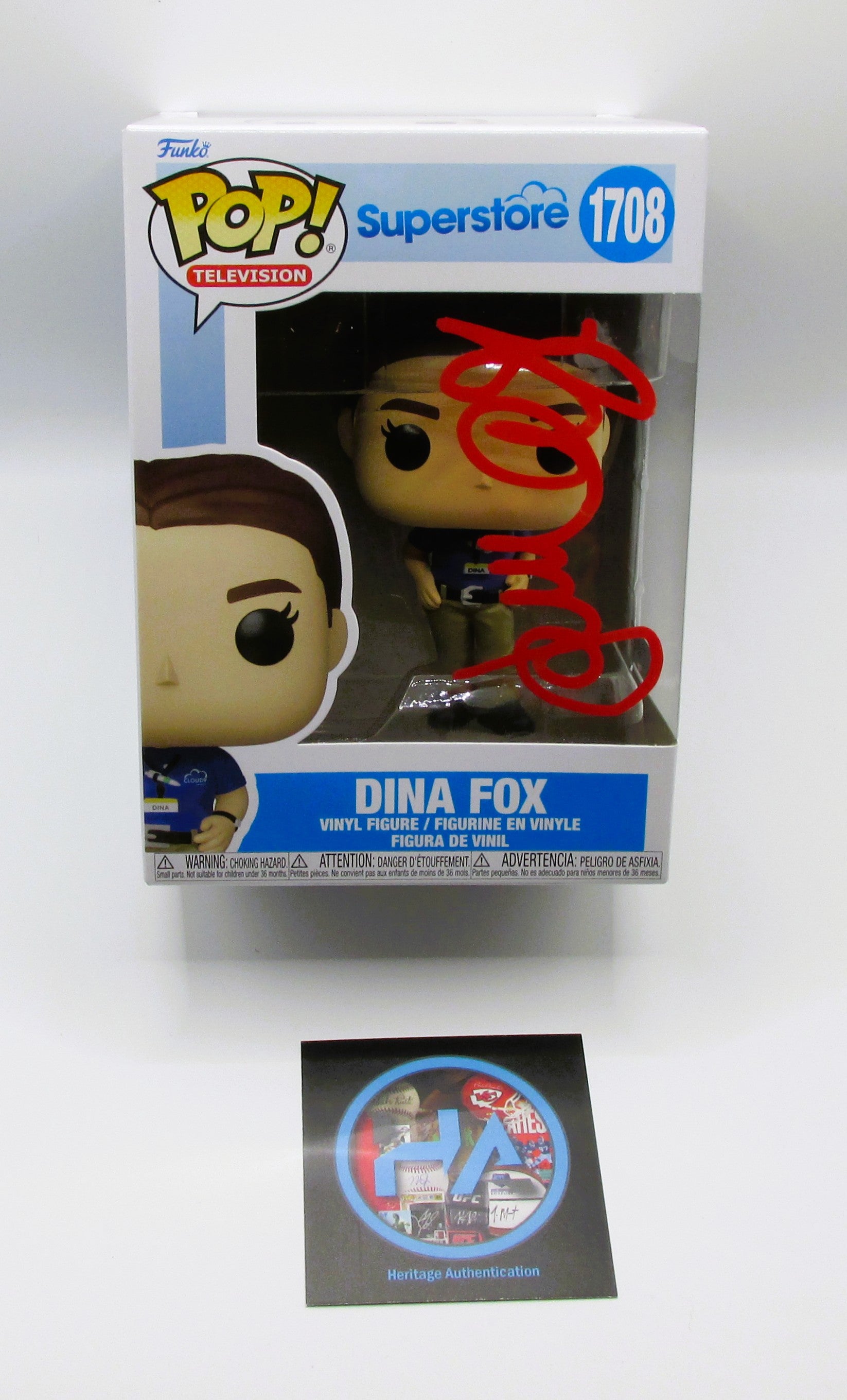 Dina Fox (Lauren Ash) Signed Funko In Case With COA (151770) (Superstore)