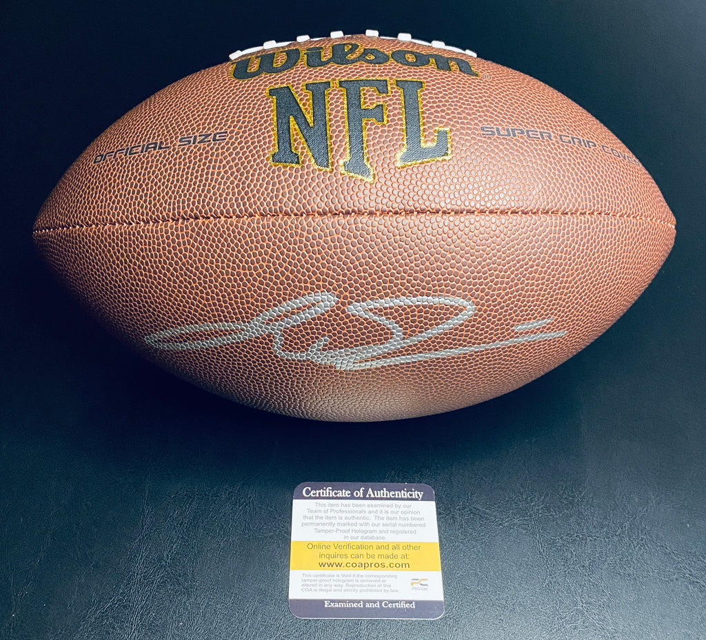 Jaxson Dart Signed Football With COA (PC602738) (Giants)