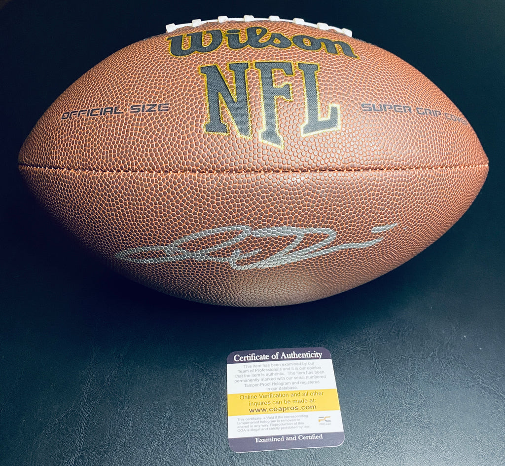 Jaxson Dart Signed Football With COA (PC602743) (Giants)
