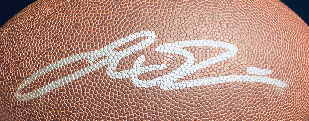 Jaxson Dart Signed Football With COA (PC602786) (Giants)