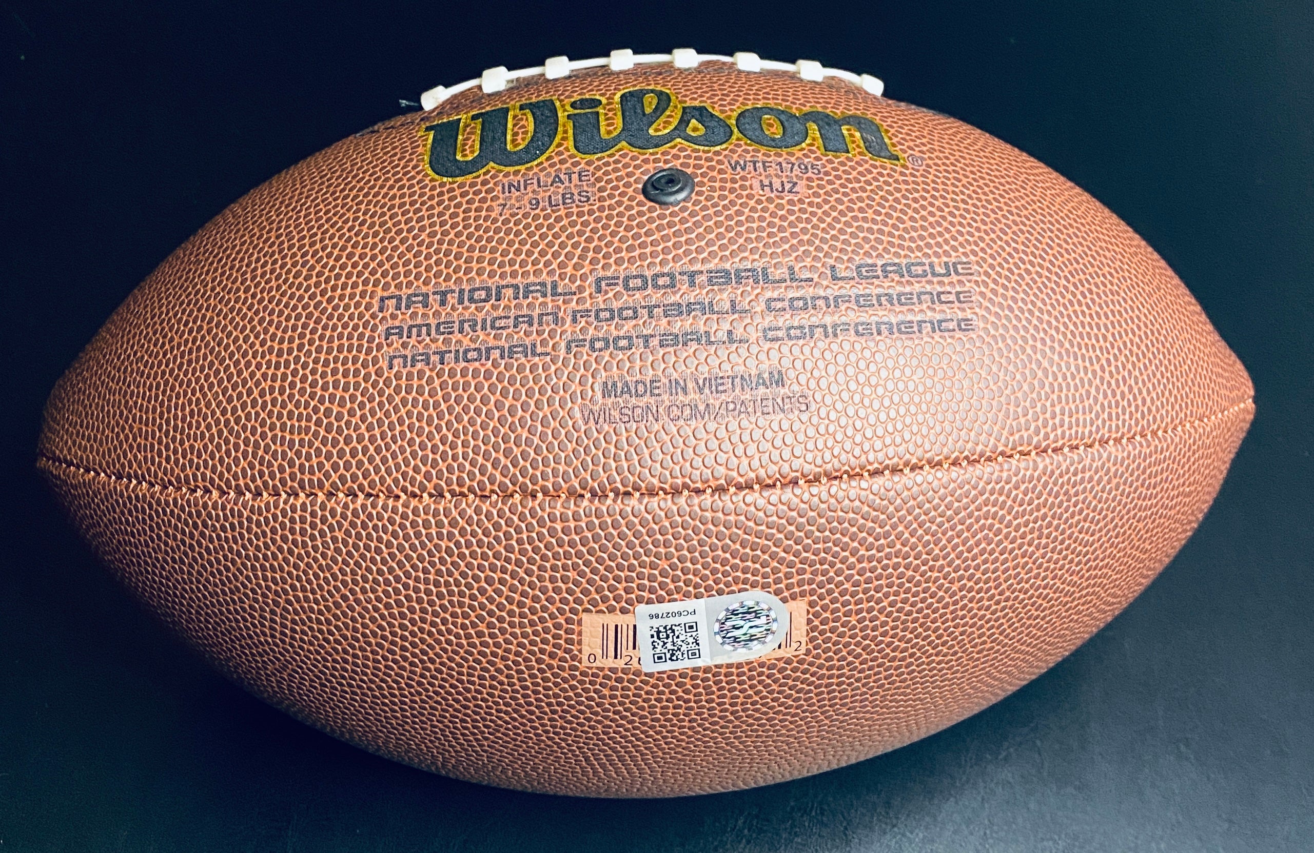 Jaxson Dart Signed Football With COA (PC602786) (Giants)