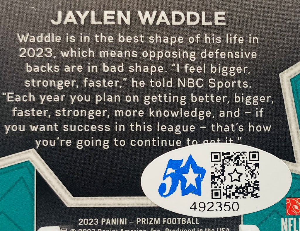 Jaylen Waddle Signed Card With COA (492350) (Dolphins)