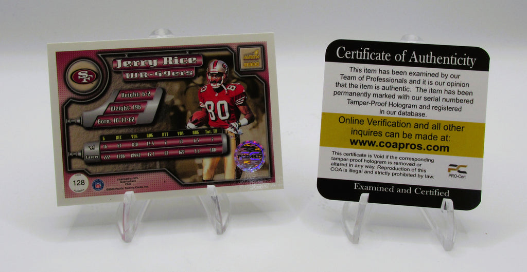Jerry Rice Signed Card With COA (PC484942) (49ers)