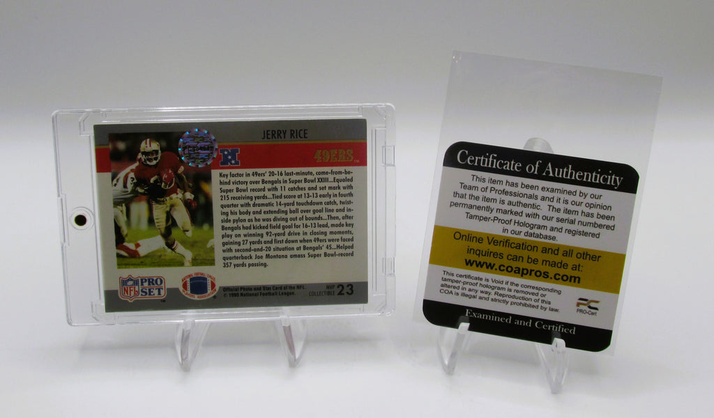 Jerry Rice Signed Card With COA (PC484947) (49ers)
