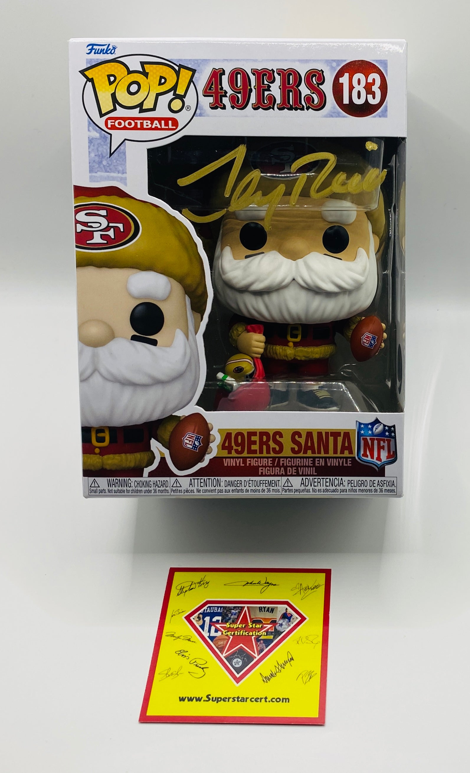Jerry Rice Signed Funko In Case With COA (130693) (49ers)