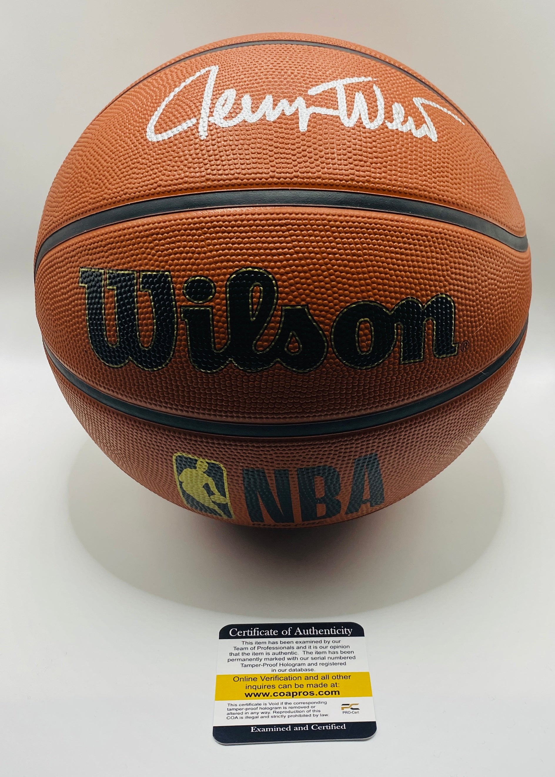 Jerry West Signed Basketball With COA (PC488945) (Lakers)