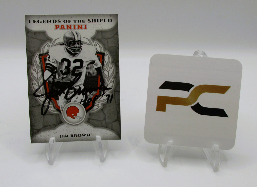 Jim Brown Signed Card With HOF '71 Inscription And COA (PC484973) (Browns)