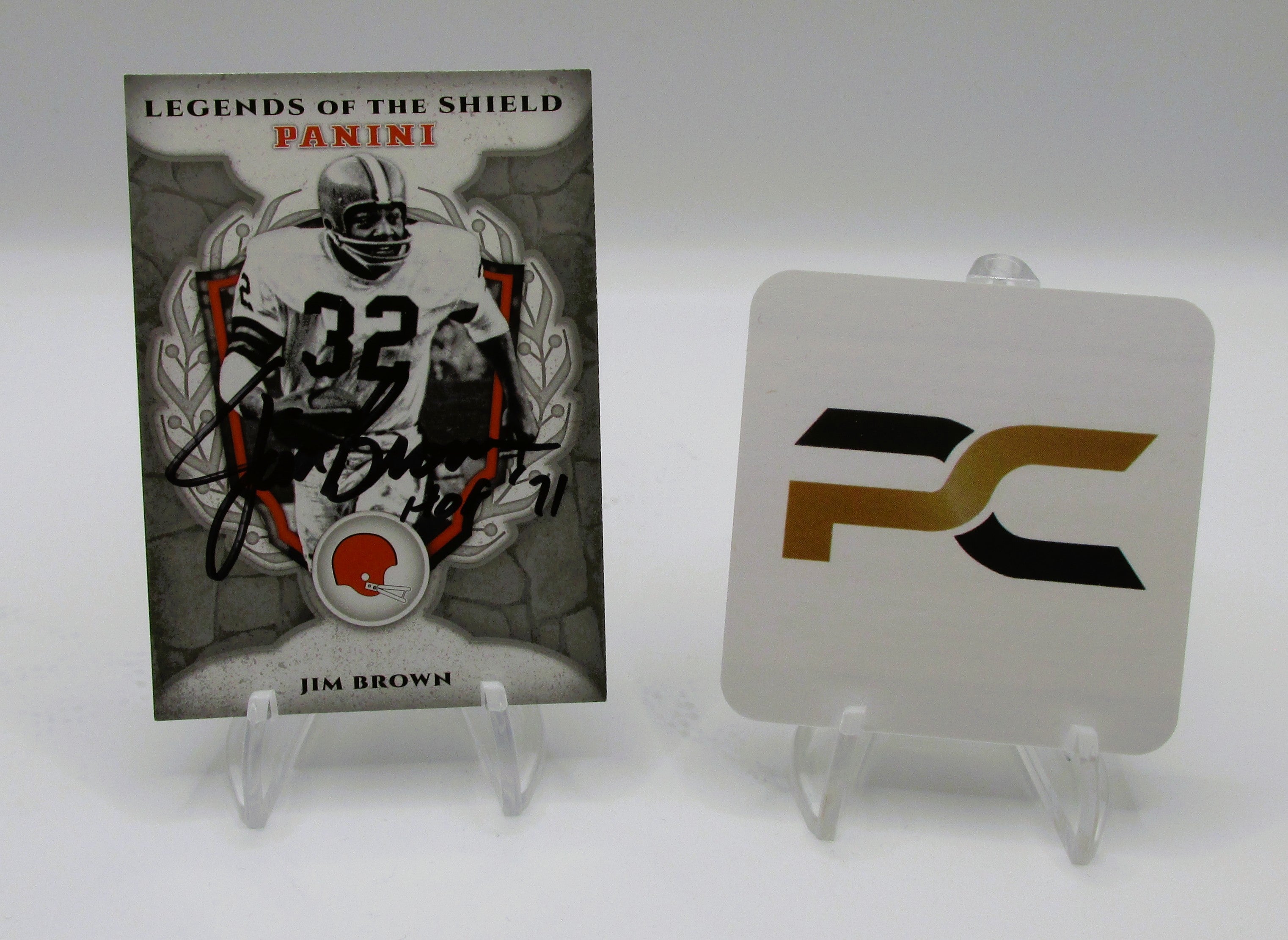 Jim Brown Signed Card With HOF '71 Inscription And COA (PC484973) (Browns)