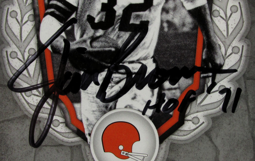 Jim Brown Signed Card With HOF '71 Inscription And COA (PC484973) (Browns)