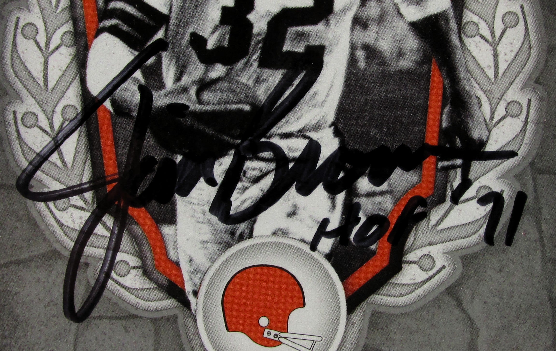 Jim Brown Signed Card With HOF '71 Inscription And COA (PC484973) (Browns)