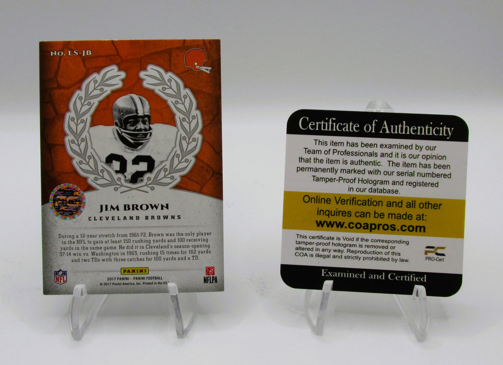 Jim Brown Signed Card With HOF '71 Inscription And COA (PC484973) (Browns)