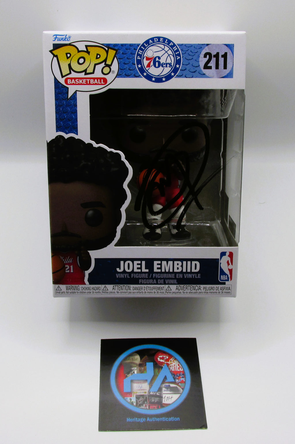 Joel Embiid Signed Funko In Case With COA (152244) (76ers)