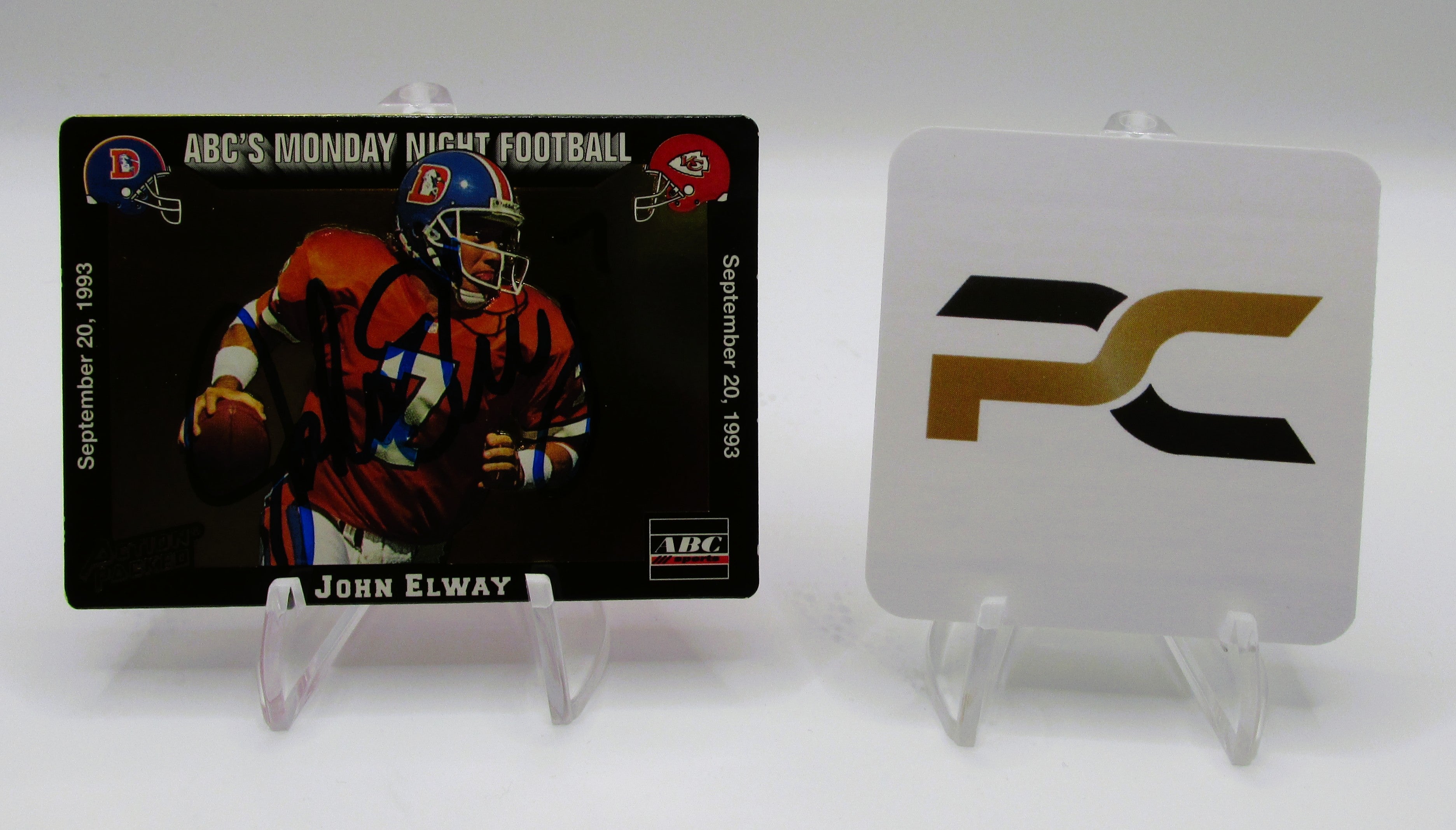 John Elway Signed Card With COA (PC484908) (Broncos)