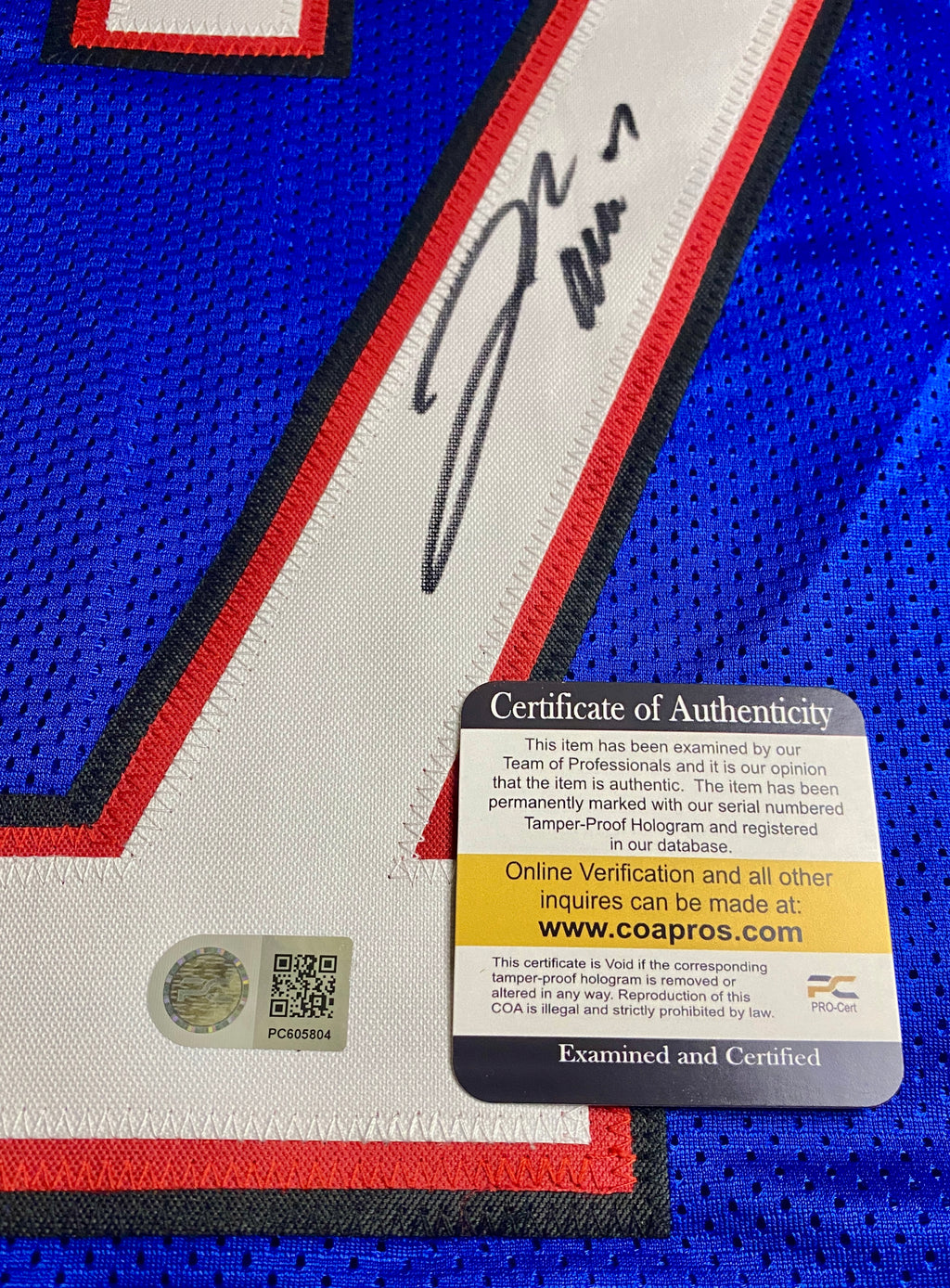 Josh Allen Signed Jersey With COA (PC605804) (Bills)