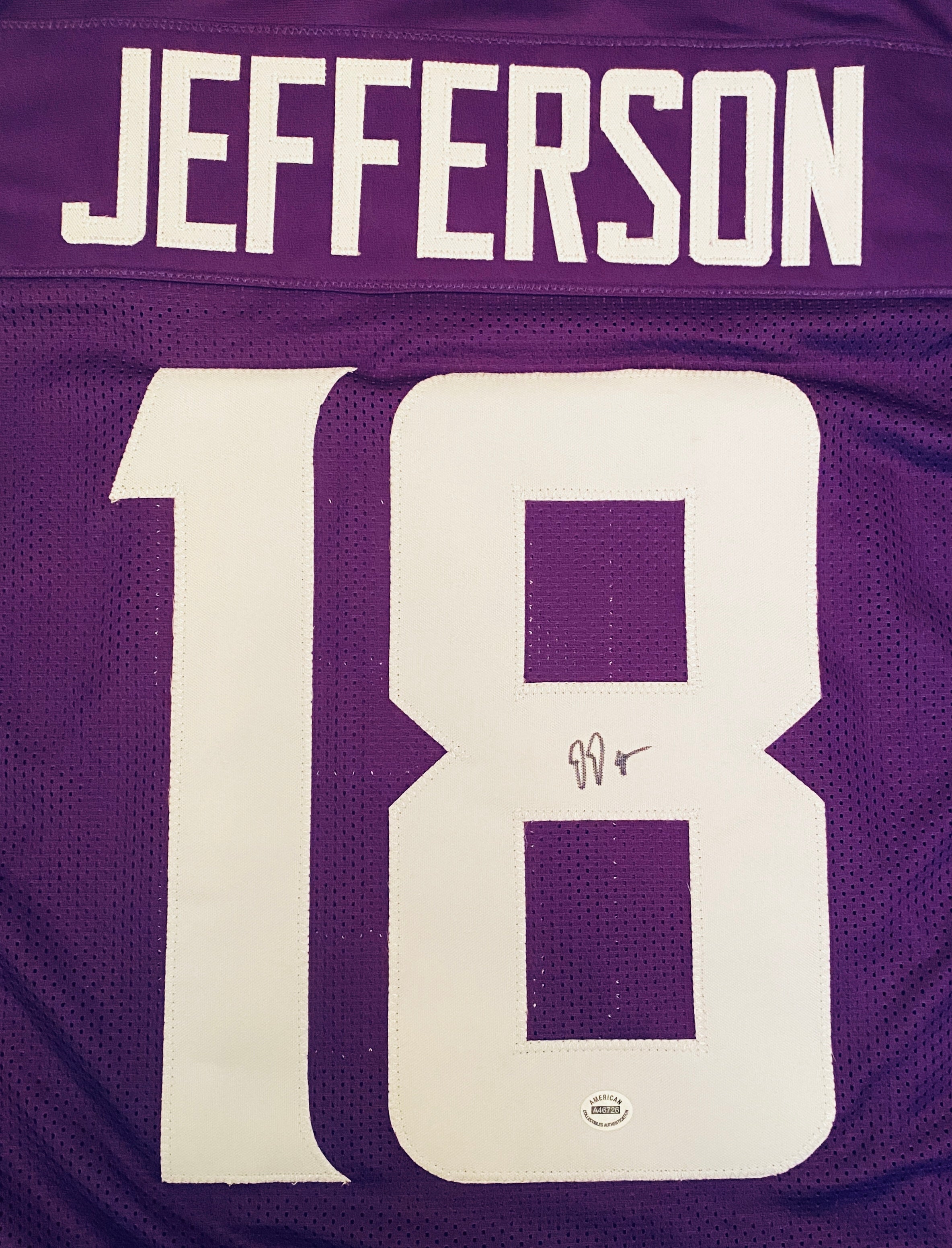 Justin Jefferson Signed Jersey With COA (A46726) (Vikings)