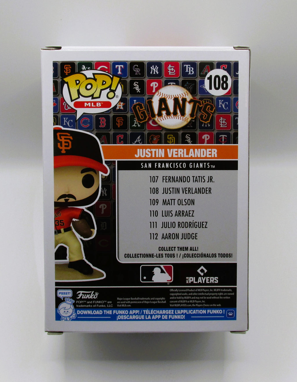 Justin Verlander Signed Funko In Case With COA (140212) (Giants)