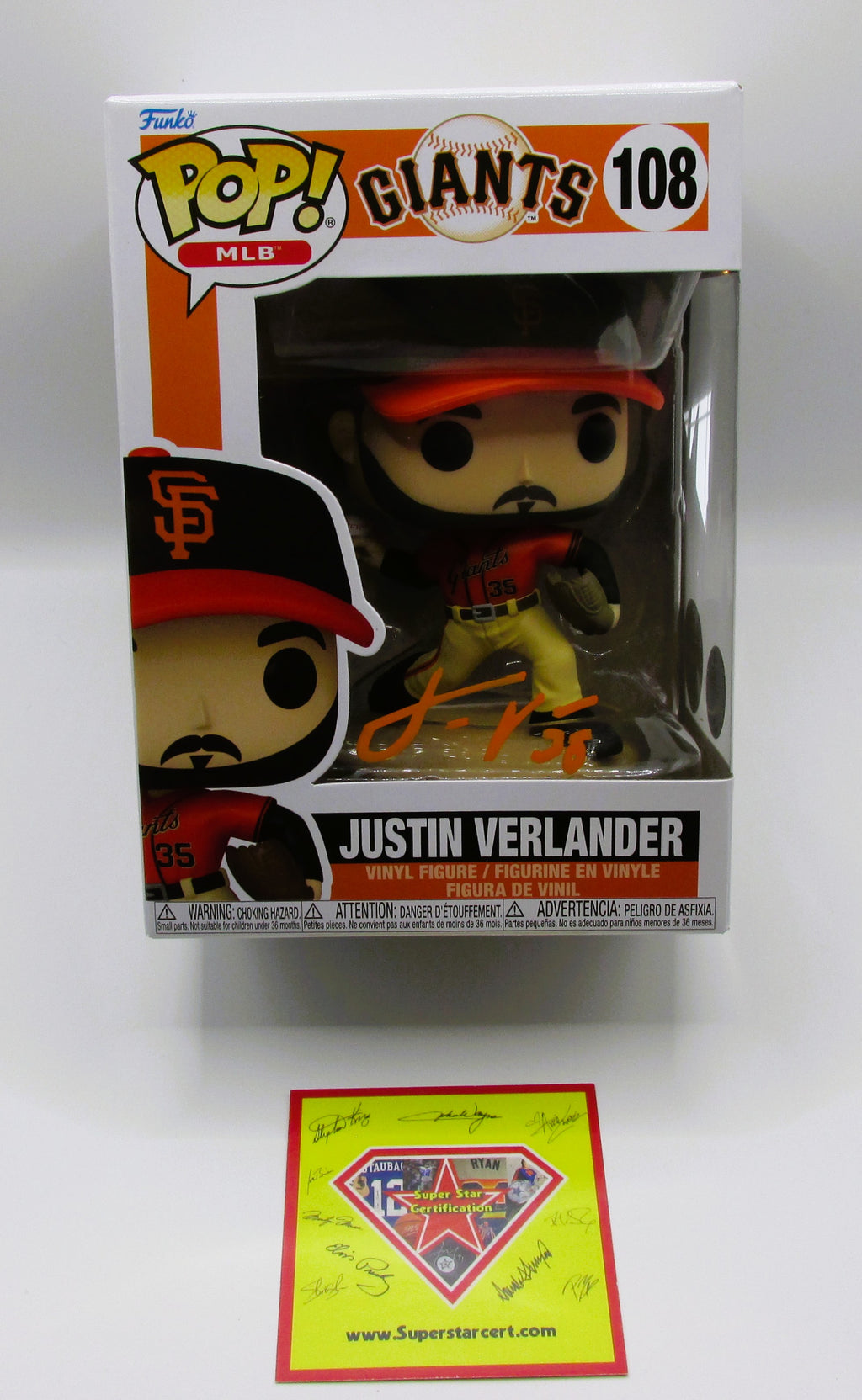 Justin Verlander Signed Funko In Case With COA (140213) (Giants)
