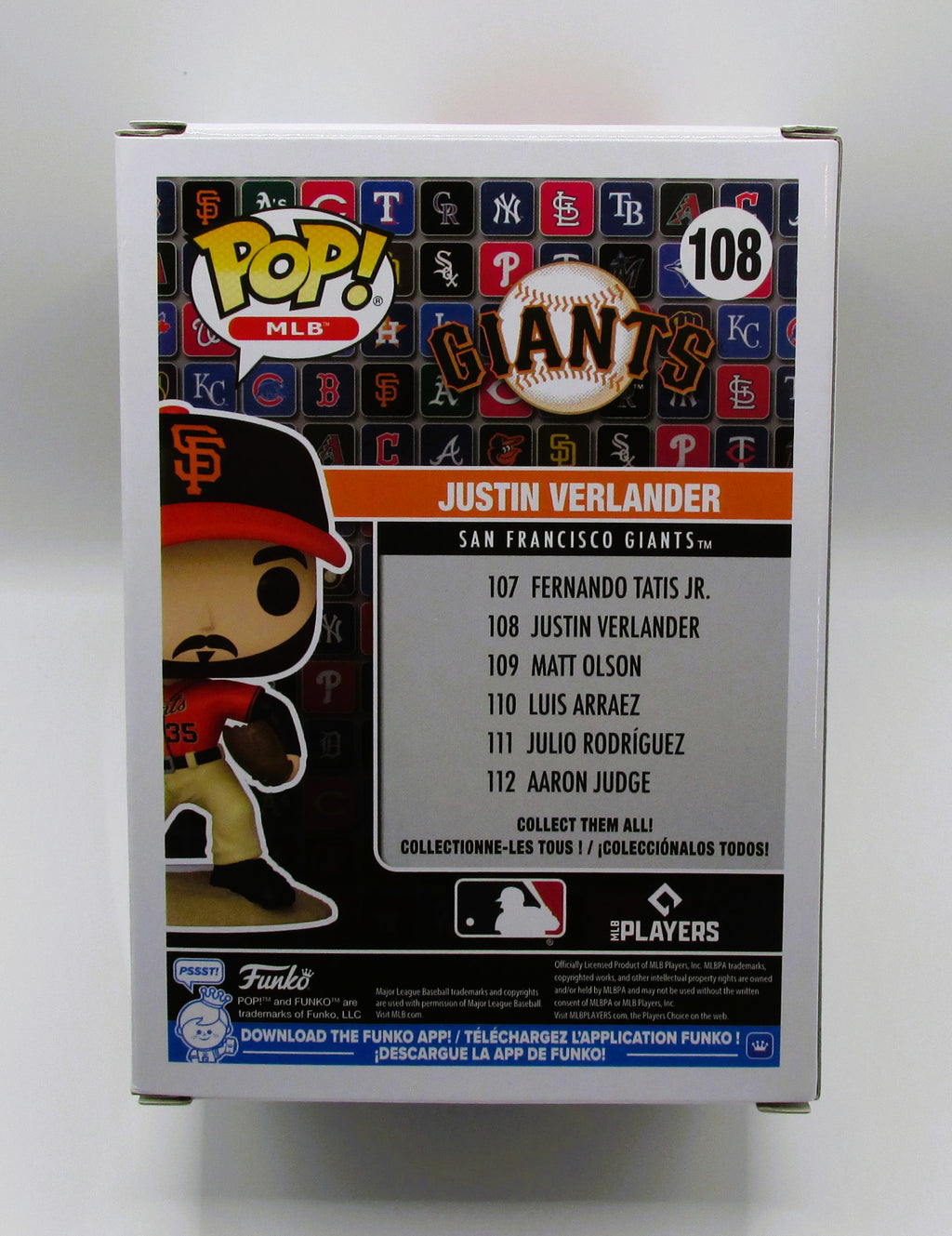 Justin Verlander Signed Funko In Case With COA (140213) (Giants)