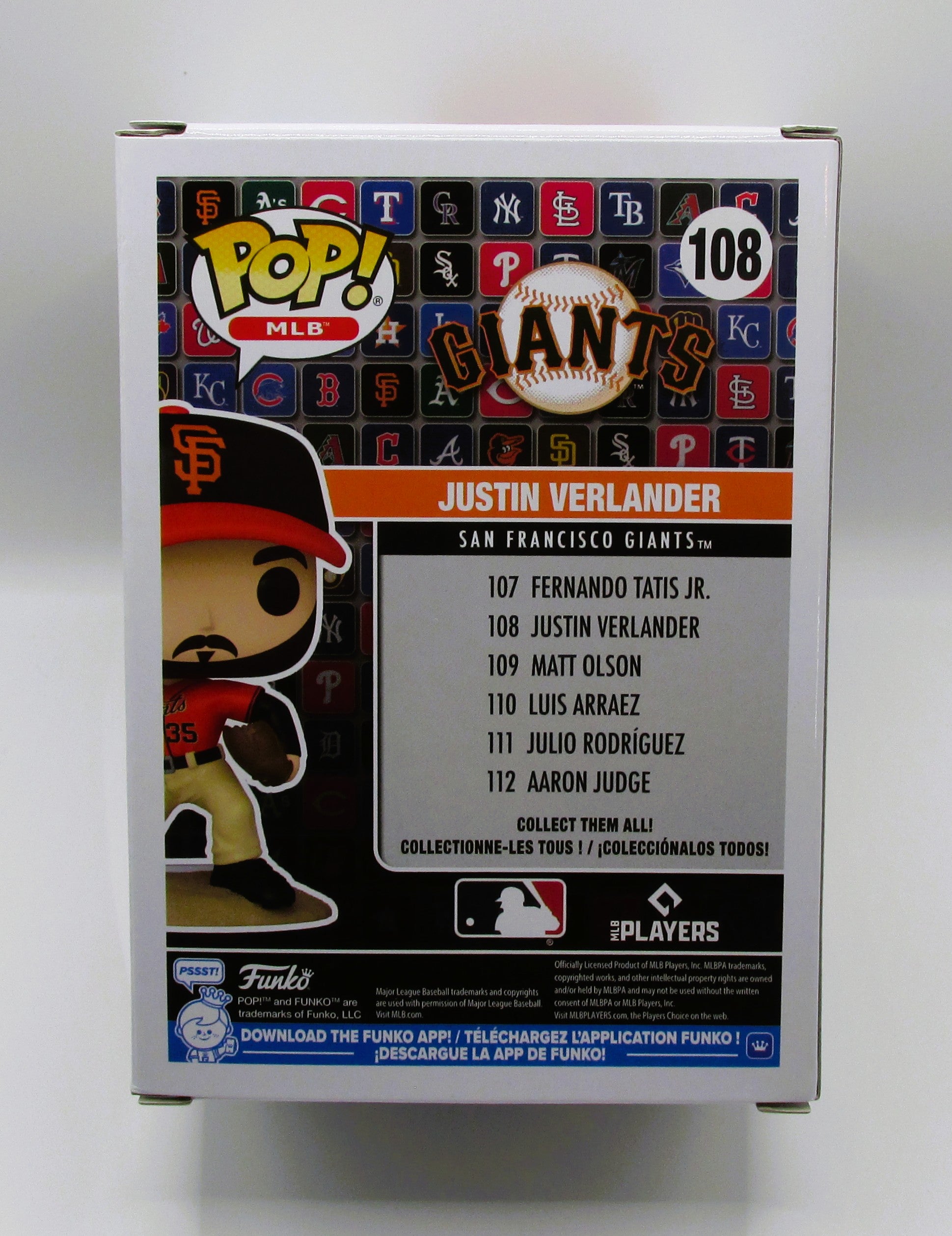 Justin Verlander Signed Funko In Case With COA (140213) (Giants)