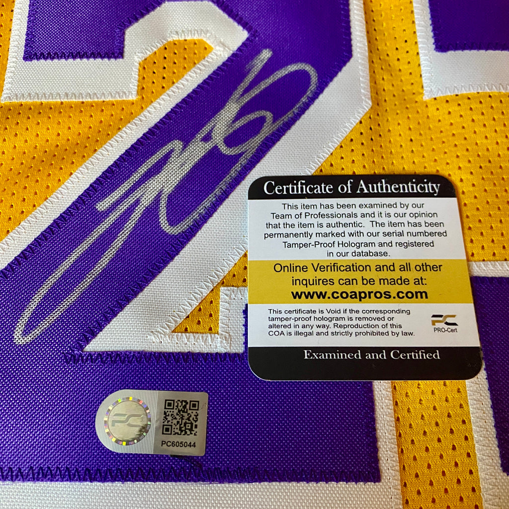 LeBron James Signed and Framed Jersey With COA (PC605044) (Lakers)