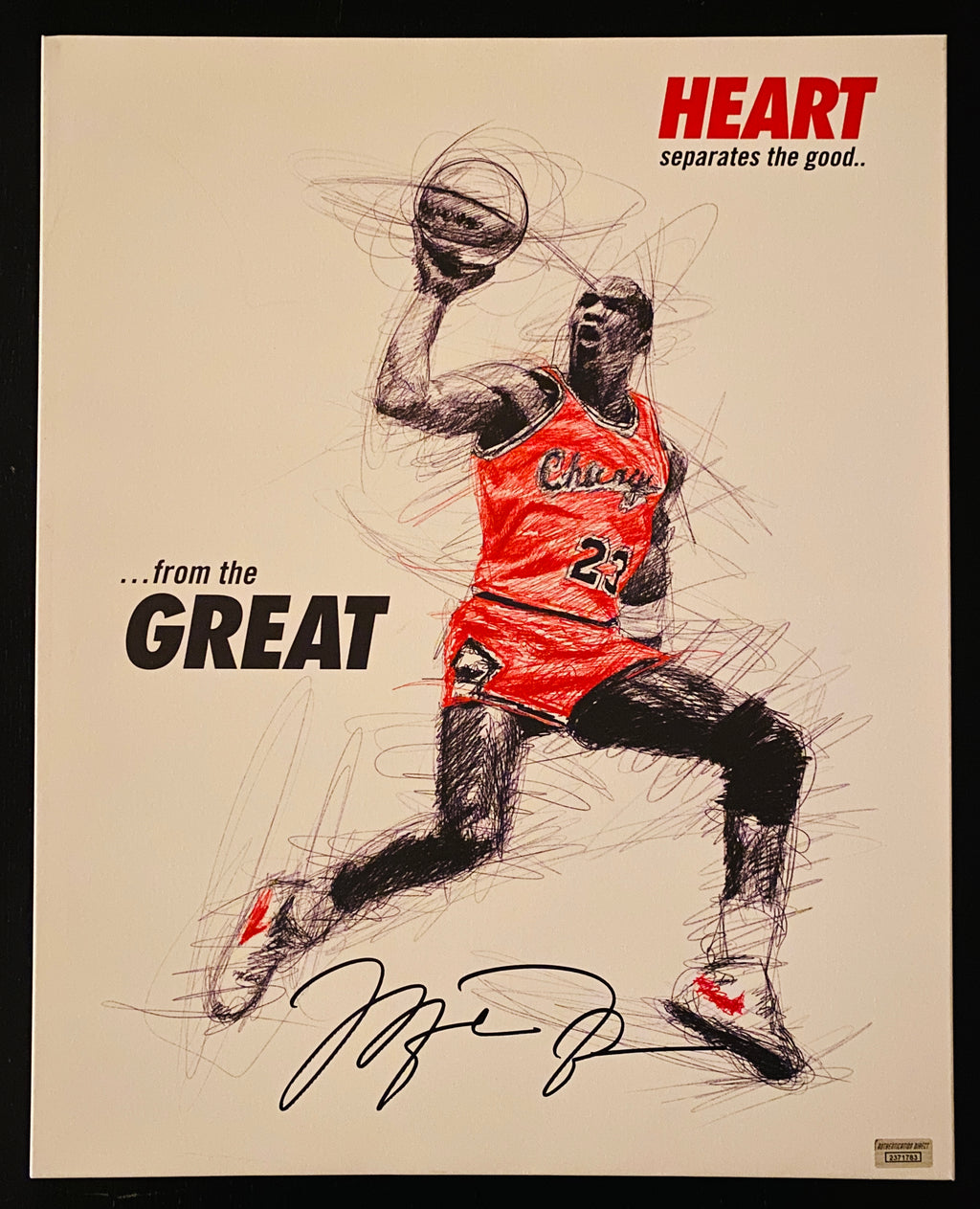 Michael Jordan Signed 20x16 Canvas With COA (2371783) (Bulls)